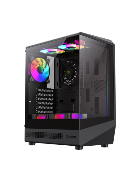 Carcasă PC Gamemax Vista COC AB, Midi-Tower, Fără PSU, Negru