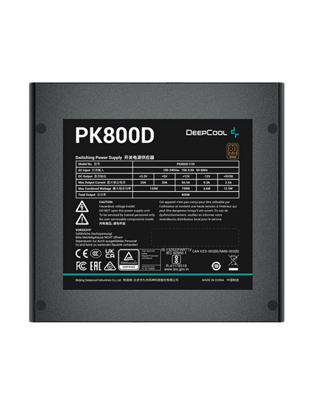 Блок питания для компьютеров Deepcool PK800D, 800Вт, ATX, Немодульный