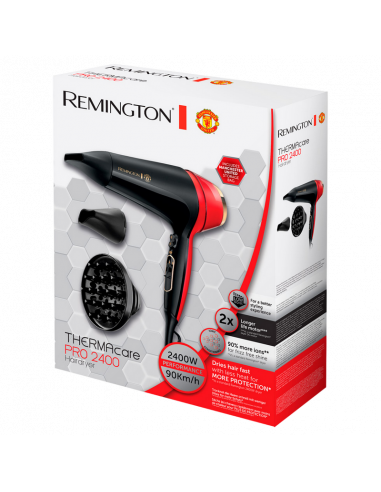 Uscător de păr Remington Thermacare Pro D5755, 2400W, Negru | Roșu