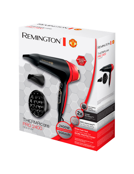 Uscător de păr Remington Thermacare Pro D5755, 2400W, Negru | Roșu