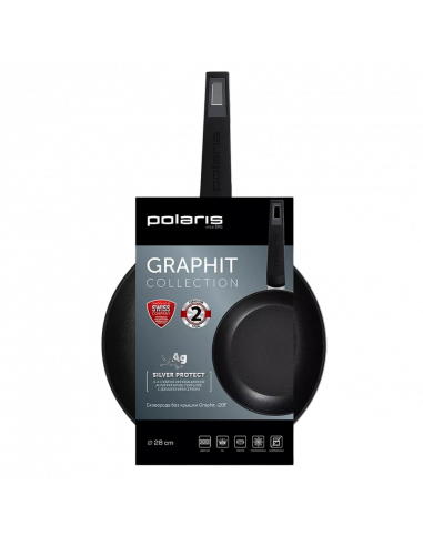 Сковорода Polaris Graphit-28F, 28см, Графитовый