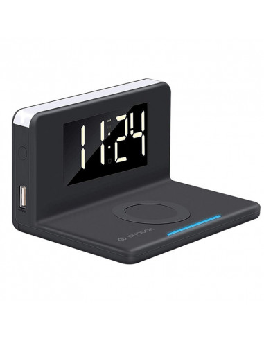 Цифровой будильник Cellularline, with Wireless Charging, Чёрный