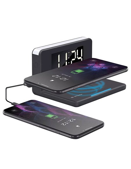 Цифровой будильник Cellularline, with Wireless Charging, Чёрный