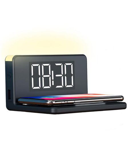 Цифровой будильник Cellularline, with Wireless Charging, Чёрный