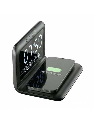 Цифровой будильник Cellularline, with Wireless Charging, Чёрный