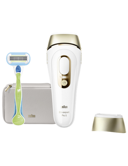 Фотоэпилятор Braun Silk-expert Pro 5 PL5052, Белый | Золотистый