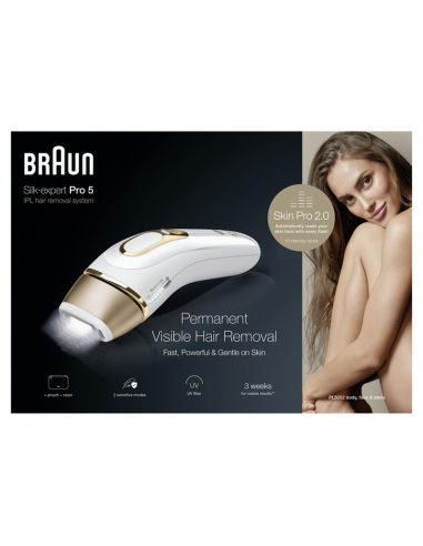 Фотоэпилятор Braun Silk-expert Pro 5 PL5052, Белый | Золотистый