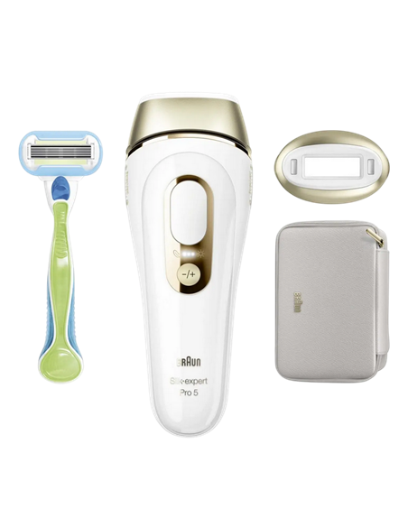 Фотоэпилятор Braun Silk-expert Pro 5 PL5052, Белый | Золотистый