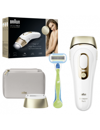 Фотоэпилятор Braun Silk-expert Pro 5 PL5052, Белый | Золотистый