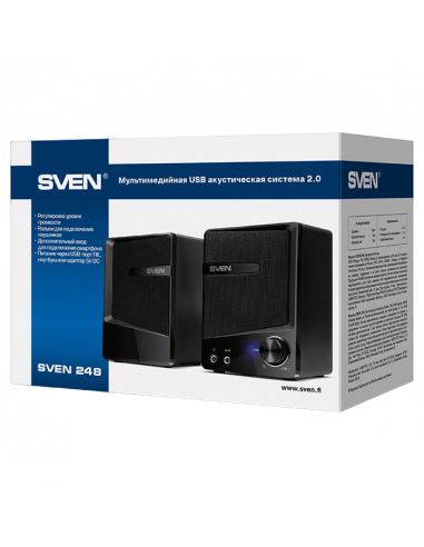 Boxe pentru calculator 2.0 SVEN "248", Negru