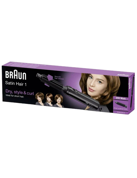 Uscător de păr-perie Braun Satin Hair 1 AS110, 200 W, Alb