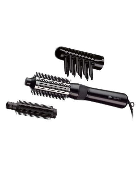 Uscător de păr-perie Braun Satin Hair 3 AS330, 400 W, Negru