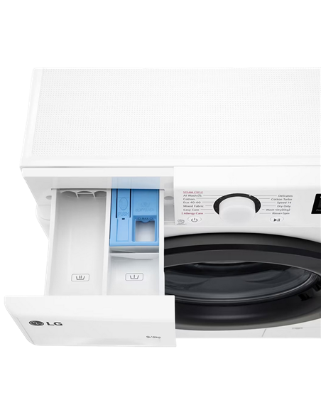 Mașină de spălat cu uscător LG F4DR509SBW, 9kg, Alb