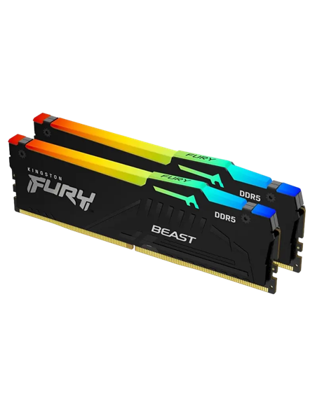 Оперативная память Kingston FURY Beast RGB, DDR5 SDRAM, 6400 МГц, 32 ГБ, KF564C32BBEAK2-32
