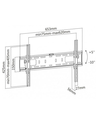 Наклонное настенное крепление Reflecta Plano Flat 70-6040T, Чёрный