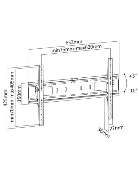 Наклонное настенное крепление Reflecta Plano Flat 70-6040T, Чёрный