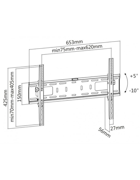 Наклонное настенное крепление Reflecta Plano Flat 70-6040T, Чёрный