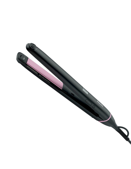 Placă de îndreptat părul Philips Vivid Ends BHS675/00, Black Pink