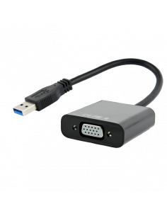 Adaptor Video Cablexpert AB-U3M-VGAF-01, USB - VGA D-Sub (F), 0,15m, Negru