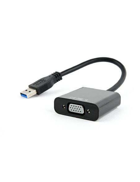 Видеоадаптер Cablexpert AB-U3M-VGAF-01, USB - VGA D-Sub (F), 0,15м, Чёрный