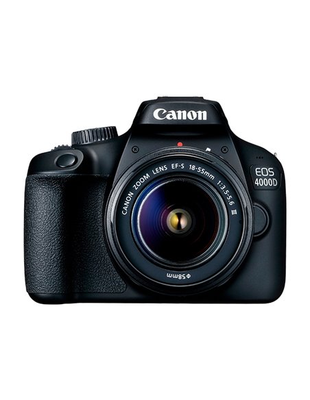 Aparat foto DSLR Canon EOS 4000D & EF-S 18-55mm III + SB130 + 16GB