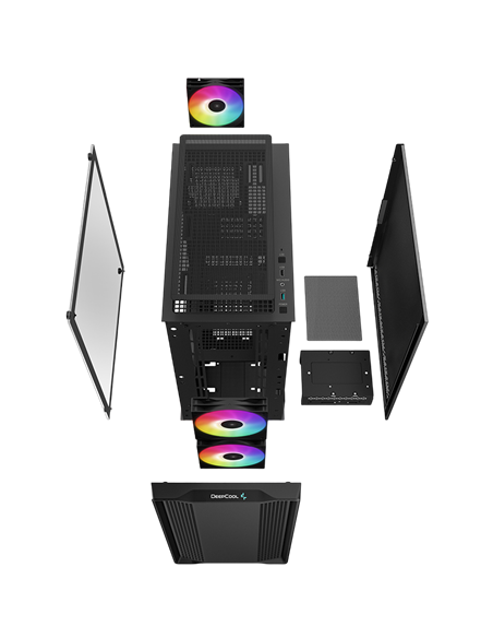 Carcasă PC Deepcool CC360 ARGB, Midi-Tower, Fără PSU, Negru