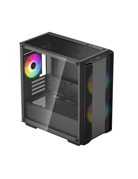 Carcasă PC Deepcool CC360 ARGB, Midi-Tower, Fără PSU, Negru