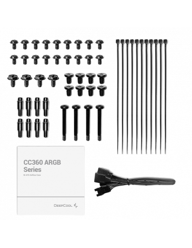 Carcasă PC Deepcool CC360 ARGB, Midi-Tower, Fără PSU, Negru