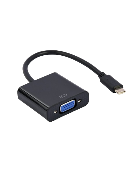 Видеокабель Cablexpert A-CM-VGAF-01, USB 3.1 Type-C (M) - VGA 15-pin (F), 0.15 м, Чёрный