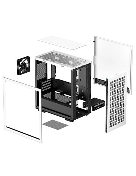 Carcasă PC Deepcool CH370, Mini-Tower, Fără PSU, Alb