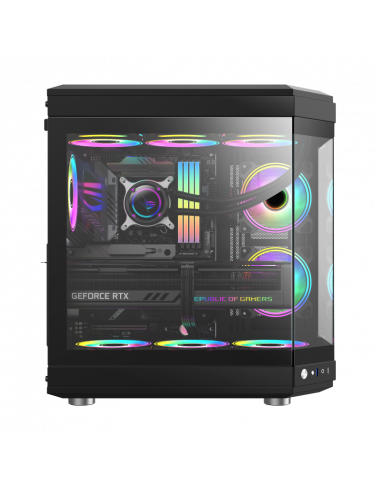 Carcasă PC Gamemax HYPE, Midi-Tower, Fără PSU, Negru