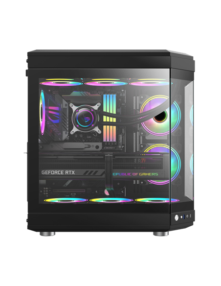 Компьютерный корпус Gamemax HYPE, Midi-Tower, Без блока питания, Чёрный