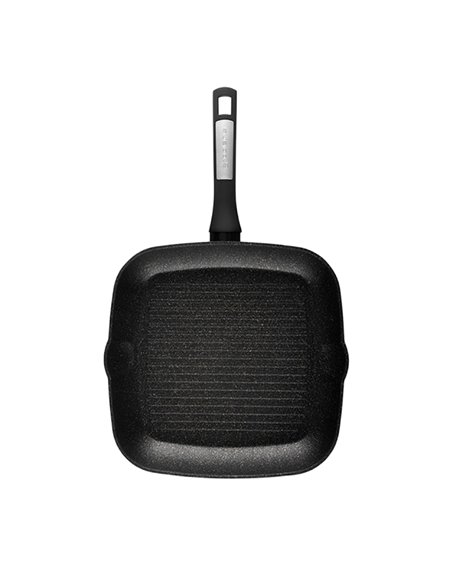 Tigaie-grill Polaris Monolit-28G, 28cm, Negru
