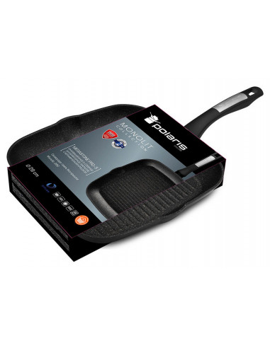 Tigaie-grill Polaris Monolit-28G, 28cm, Negru