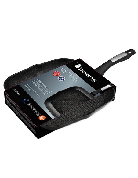 Сковорода-гриль Polaris Monolit-28G, 28см, Чёрный