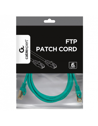 Patch cord Cablexpert PP6-2M/G, Cat6 FTP , 2m, Verde