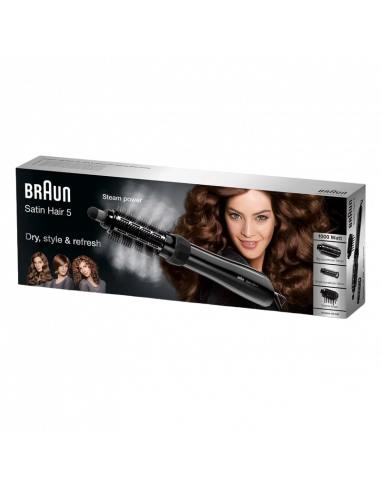 Uscător de păr-perie Braun Satin Hair 5 AS530, 1000W, Negru