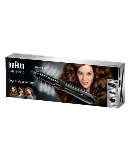 Uscător de păr-perie Braun Satin Hair 5 AS530, 1000W, Negru