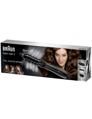 Uscător de păr-perie Braun Satin Hair 5 AS530, 1000W, Negru