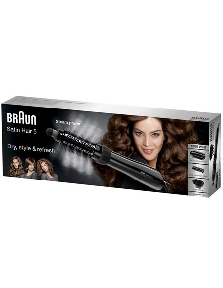 Uscător de păr-perie Braun Satin Hair 5 AS530, 1000W, Negru