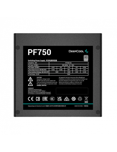 Sursă Alimentare PC Deepcool PF750, 750W, ATX