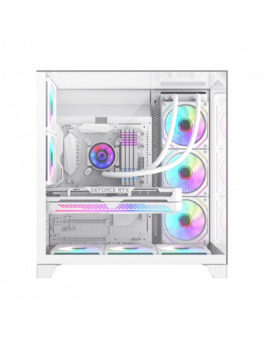 Carcasă PC Gamemax Infinity Plus, Midi-Tower, Fără PSU, Alb
