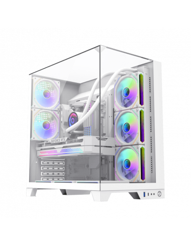 Carcasă PC Gamemax Infinity Plus, Midi-Tower, Fără PSU, Alb