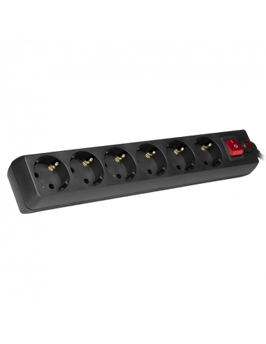Prelungitor electric SVEN Optima, 6 Prize, 1,8m, Negru