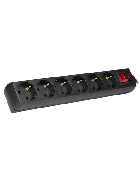Prelungitor electric SVEN Optima, 6 Prize, 1,8m, Negru