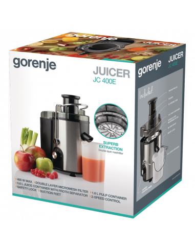 Соковыжималка Gorenje JC400E, Черный Серебристый