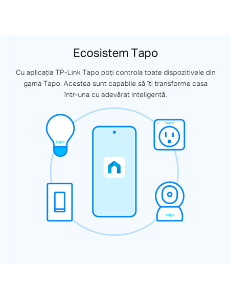 Bec inteligent TP-LINK Tapo L510E, A27, Alb Cald