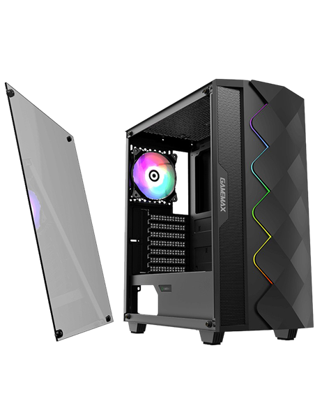 Carcasă PC Gamemax Diamond COC, Midi-Tower, Fără PSU, Negru Carcasă PC Gamemax Diamond COC, Midi-Tower, Fără PSU, Negru