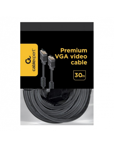 Cablu Video Cablexpert CC-PPVGA-30M-B, VGA D-Sub (M) - VGA D-Sub (M), 30m, Negru