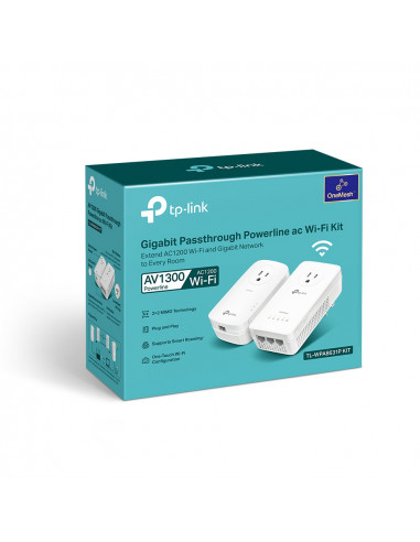 Wi-Fi + Powerline adapter TP-LINK TL-WPA8631P KIT, AV1300, 1300 Mbps, Alb
